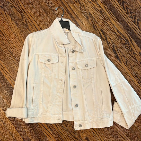 Free people white denim jacket - Picture 1 of 4